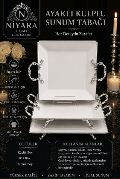 Niyara home Porcelain Presentation Plate with Metal Stand Use Areas: Stylish ...