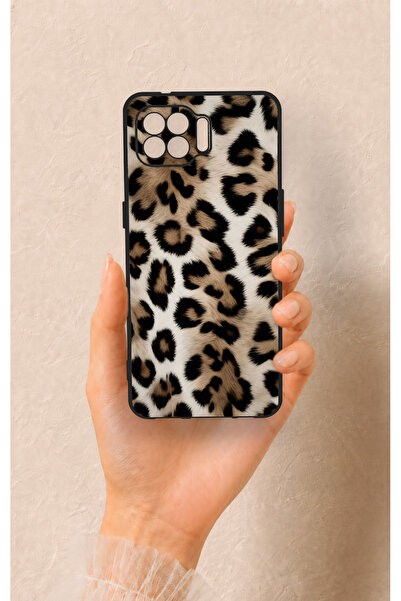 Vip Case Oppo Reno 4 Lite Uyumlu Leopar Derisi Desenli Silikon Kılıf