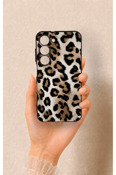 Vip Case Samsung S23 Uyumlu Leopar Derisi Desenli Silikon Kılıf