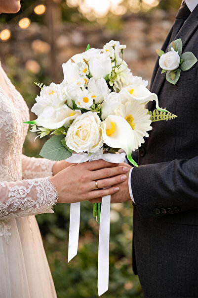 Yapay Çiçek Deposu Cosmic Ahenk Bridal Bouquet Set of 2