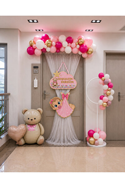 HAPPYLOOPPARTY Bun venit, fetiță, set de decorațiuni pentru ușa camerei de sp...
