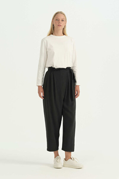 Nihan Anvelop High Waist Modal Pants - Black