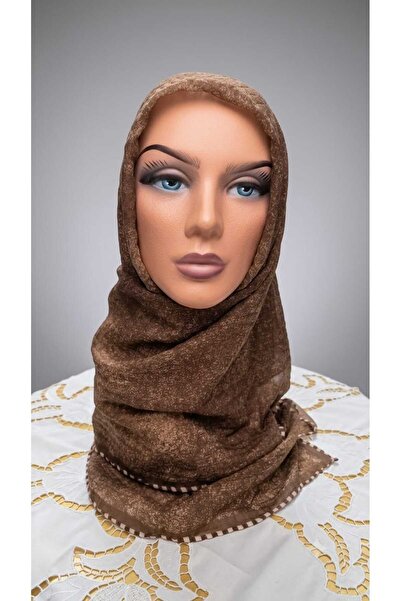 Silk Touch Muslin Scarf Light Brown 90 * 90 cm