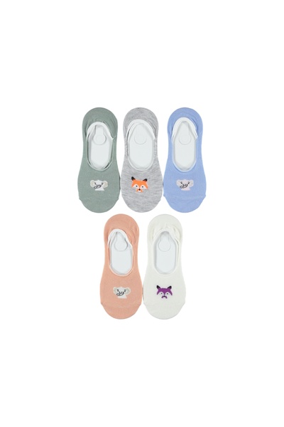 MultiButik Xgri̇ Polo Premium Quality Women's Ballerina Socks (5 Pairs)