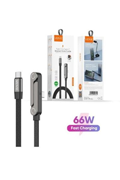 Vidvie 66W Type-C to Type-C Bracket Data Cable 1.5m (Black)