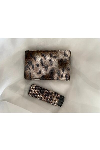 dedo Kahverengi gold Leoparlı selender midnight sigara tabakası