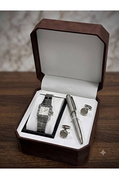 FLEND Men's watch set of watch + pen + cap + wood packaging box