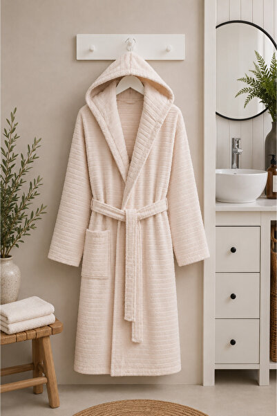 Elovias Doğa Kapüşonlu Unisex Bornoz | 330 GSM Yumuşak Dokulu Banyo Bornozu, ...