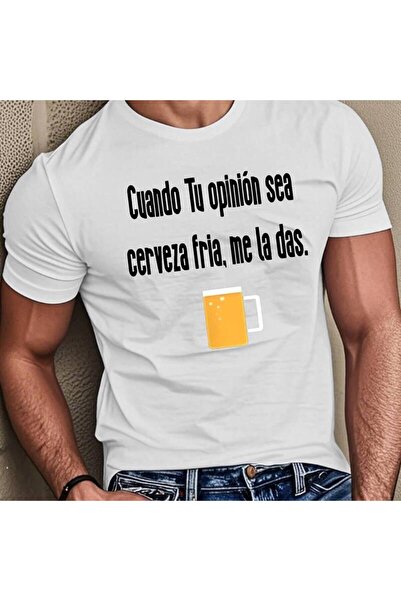2mcup Funny Spanish Beer Men's Short Sleeve Summer T-shirt Top