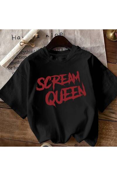 212Wear تي شيرت نسائي بطبعة Scream Queen - تي شيرت ناعم ومسامي برقبة دائرية و...