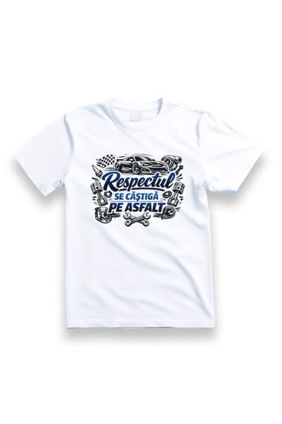 OEM Tricou personalizat cu mesaj: "Respectul se câștigă pe asfalt", pentru pa...