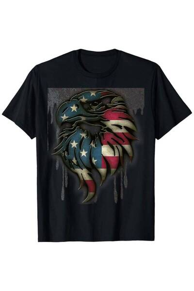 23 nisan تي شيرت وطني من Iron Patriotic، ثقيل الوزن 100% قطن مع رسومات النسر ...