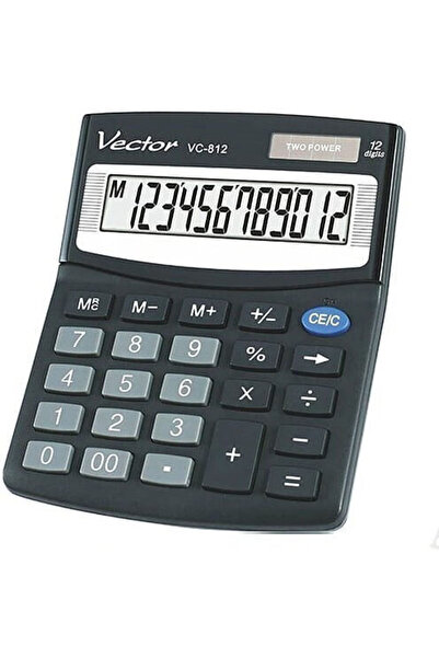 Vector Calculator cu 12 cifre, negru, 1 bucată, Cod: VC-812