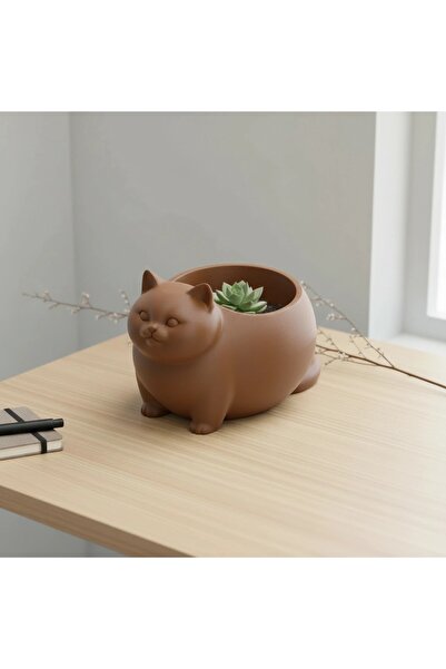 OEM Mini Decorative Animal Pot 3D Printed British Shorthair Cat for Small Plants