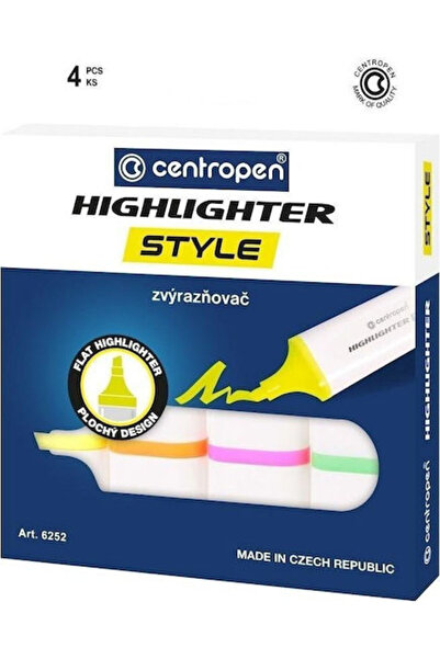 CENTROPEN Evidențiator Fluo 4 Culori