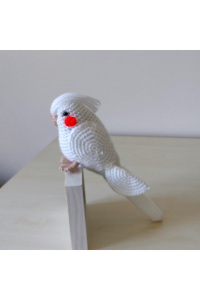 nildamigurumi Amigurumi Muhabbet Kuşu Sultan Papağan Albino Beyaz