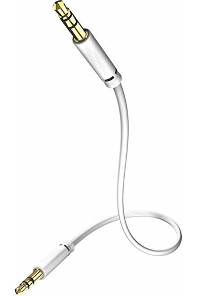 İnakustik Cablu Jack 3.5mm - 3.5mm tată la 3.5mm tată, alb, lungime 3m, cu te...