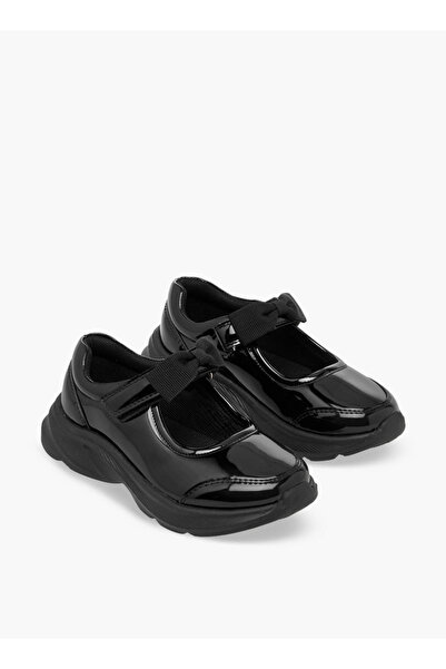 Flora Bella by Shoexpress Girls Bow Detail Hook & Loop School Shoes