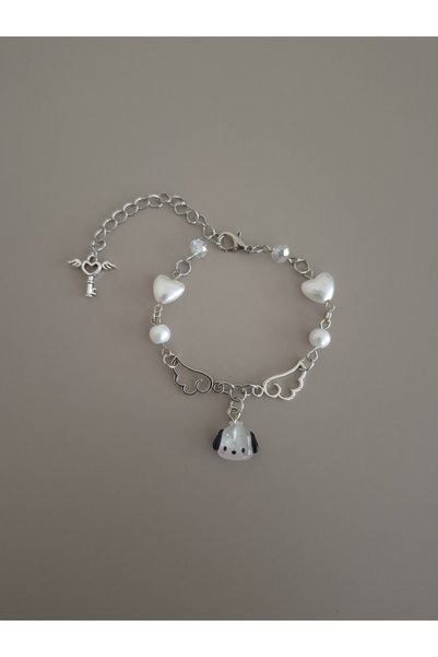 glactuca craft Pohcacco Dog Charm Winged Angel Bracelet Y2K