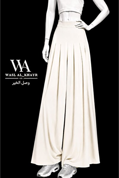 WASL ALKHAIR Women's Palazzo Wide Leg High Waist Pleated Front & Back Pants -...