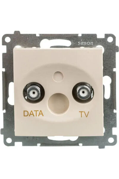 Kontakt-Simon Simon 54 Priză TV-Date Tip F 5-1000 MHz Crem Dad1.01/41