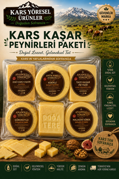 Anadolu Yörem Kars Gurme Kaşar Peynirleri Paketi
