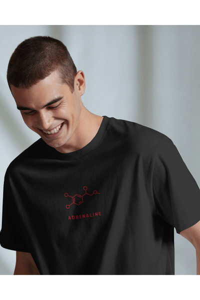 buzagi Adrenaline Oversize Unisex Black T-Shirt