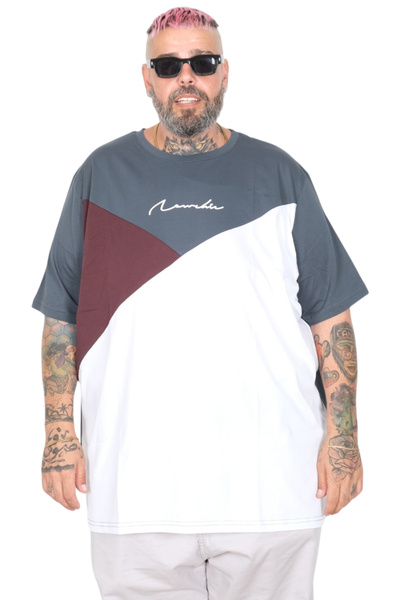 ModeXL Mode XL Large Size T-Shirt Bis New Bıe 26127 Petrol Green