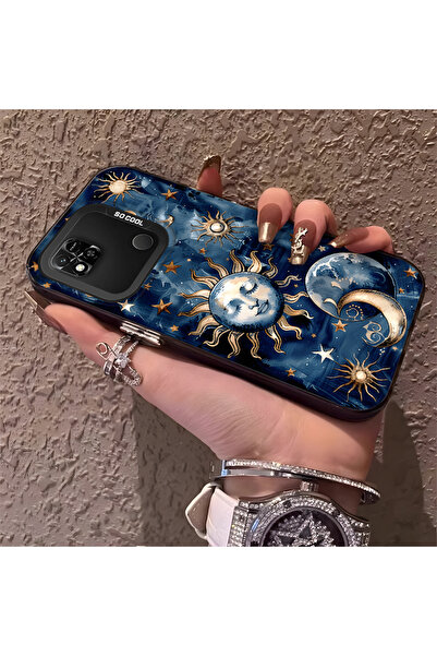 SLIMFELT Redmi 9C/10A Uyumlu Gizemli Retro Güneş Gözü Kılıf, Koyu Sanat Tarzı