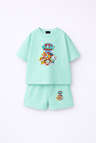 fasardi Paw Patrol majica i šorti sa printom, 100% pamuk, dječji set od 2 komada