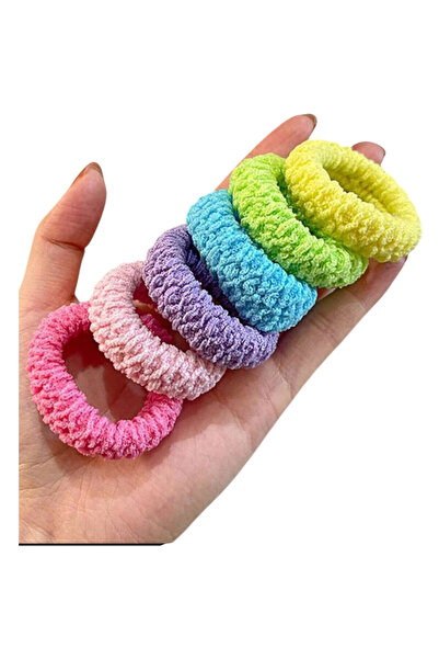 OEM Set 6, elastice de par colorate din material textil moale