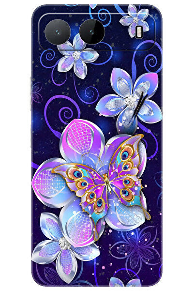 TECNO Spark 40 5G (KM8n) Uyumlu Kılıf Desen Baskılı Silikon Kelebek ve Çiçekl...