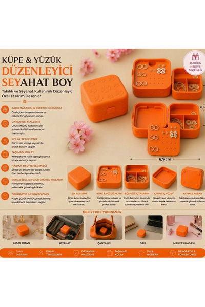 Karis ART - Renkli Bölmeli Takı Kutusu Organizer | Yüzük, Küpe, Kolye, Toka M...