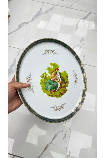 Generic Brand Esterhomedecor Set of 2 Porcelain Round Presentation Plates