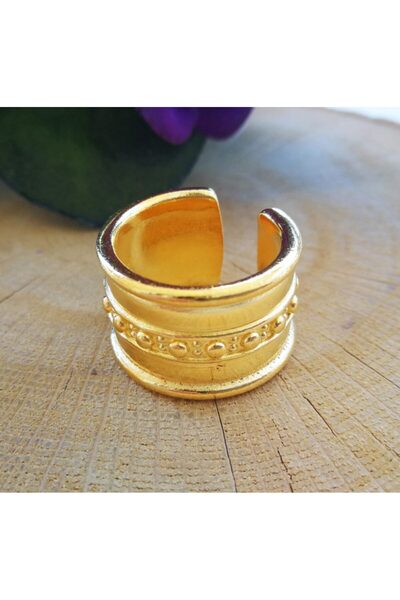 Handmade Χρυσό δαχτυλίδι κύκλος
