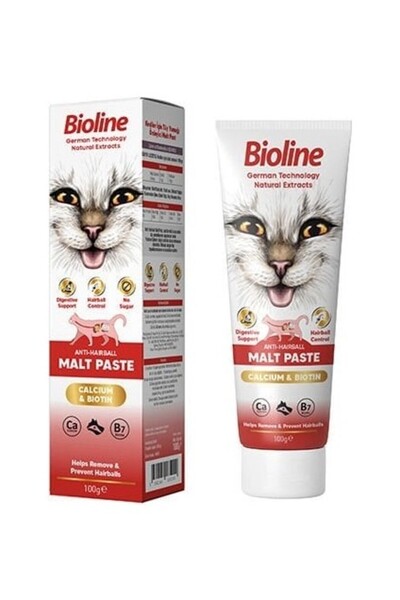 Bioline Anti-Hairball Malt Paste Cat 100 gr Tüy Yumağı Önleyici Lezzetli Malt...