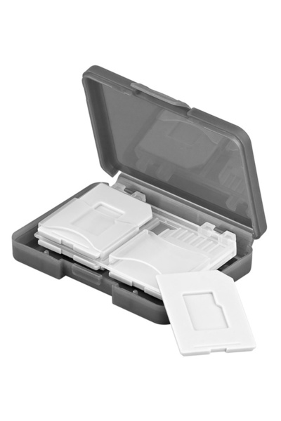 goobay θήκη για κάρτες SD & micro SD 95349, 4 θέσεις, διάφανη-γκρι