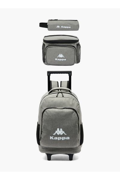 Kappa Logo Print 3-Piece School Trolley Bag Set for Kids 13 Years+ with Lunch...
