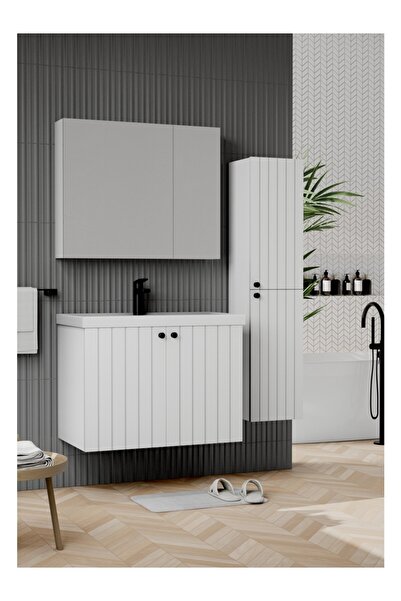 Wons Bathroom Paris 80 cm Beyaz Banyo Dolabı