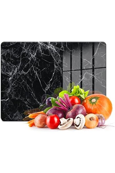 Yıldızan Msa Shop Glass Cutting Board and Presentation Plate Black and White ...