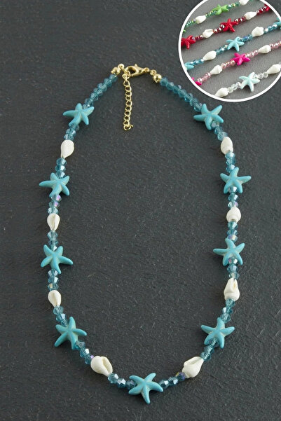 Marsilyan Starfish Crystal Natural Stone Pendant Elk-Bjtieg