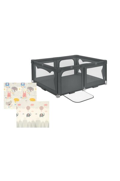 Lionelo Pachet Tarc de joaca copii, Lionelo, Florence, 150 x 180 cm, Gri si C...