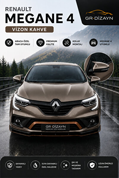 GR-Dizayn RENAULT MEGANE 4 ARACA ÖZEL BOYALI YARASA AYNA KAPAĞI (VİZON KAHVE)