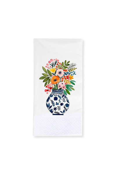Story 33X33 cm Floral Vase Floral Patterned 2 Layer 16 Pieces 1/8 Fold White ...