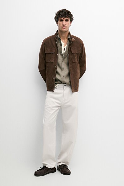 Massimo Dutti Süet deri cepli ceket