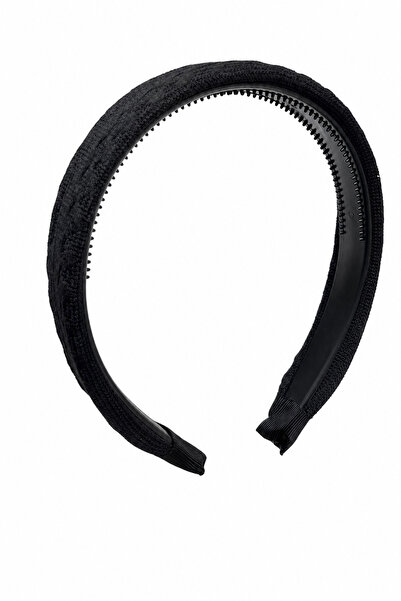 Jack Ferrero Bandă de păr cu fir de oțel acoperită cu material textil negru, ...