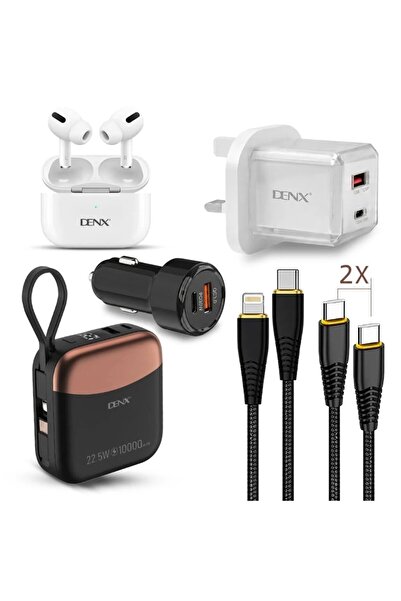 Denx Savings Offer: Power Bank + Car Charger + Bluetooth Speaker + iPhone Typ...