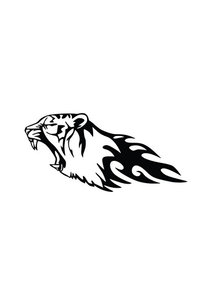 Amo-Stickers Sticker Auto Fast lion 30cm Argintiu