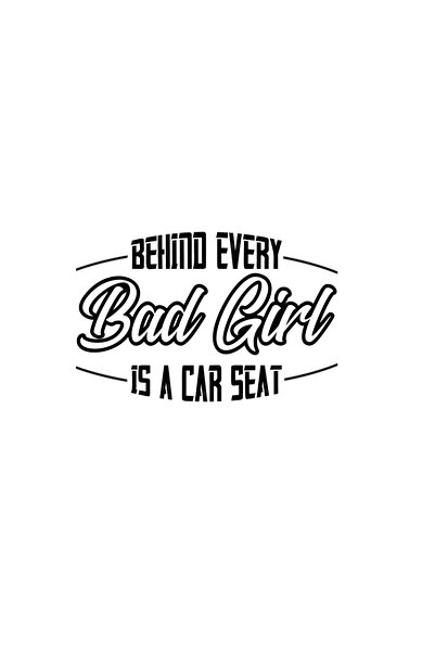 Amo-Stickers Sticker Auto Behind every bad Girl 25cm Rosu