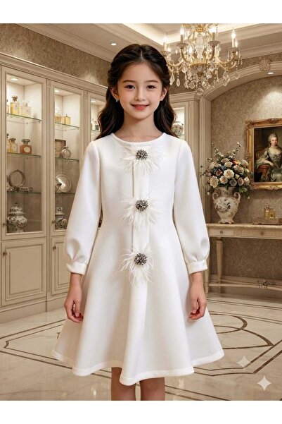 Generic Yizdan 3-Piece Crystal Medical Dress with Feather Base